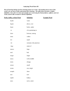 Analyzing Word Parts