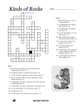 Kinds of Rocks Crossword - Science