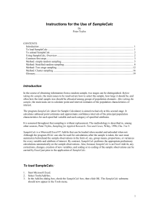 Instructions for the Use of SampleCalc