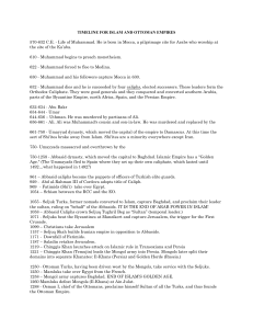 timeline for islam and ottoman empires