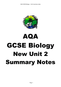 Unit 2 summary notes