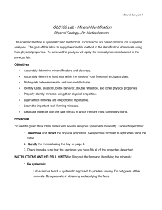 Mineral Identification - Salem State University