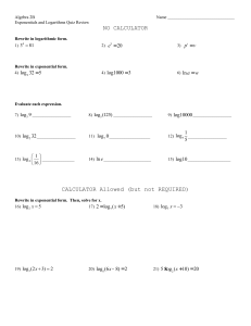 Expand each logarithmic expression completely