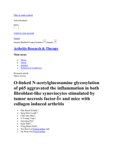 O-linked N-acetylglucosamine glycosylation of p65 aggravated the