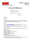 Year 3 and 4 Numeracy-Day One-Sums And Differences DOC File