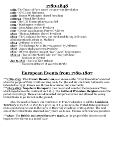 European Events from 1789-1807