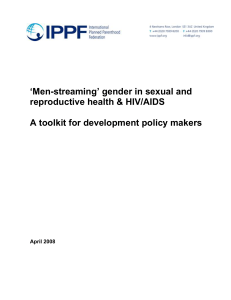 Men-streaming gender in health: a toolkit for development policy