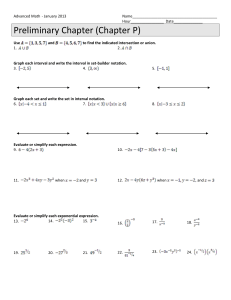 Advanced Math - January 2013