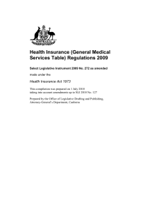 Health Insurance (General Medical Services Table) Regulations