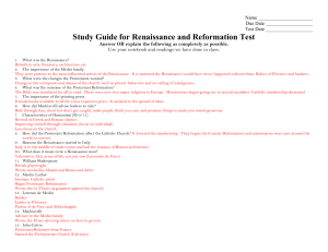 RenaissanceReformation Review sheet answers