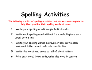 Spelling Activities