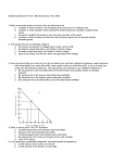 Sample Questions for Test I, Microeconomics, Fall, 2008
