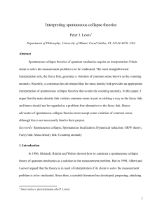 Interpreting Spontaneous Collapse Theories - Philsci