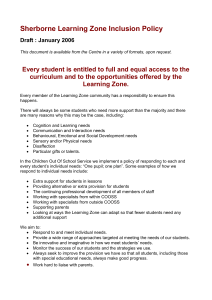 Sherborne Learning Zone Inclusion Policy