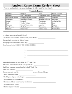 Ancient Rome Exam Review Sheet