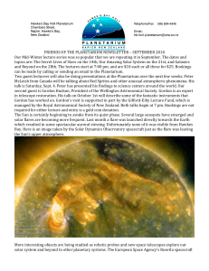 friends of the planetarium newsletter