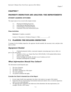 Basic Real Estate Appraisal - Lecture Outline for Chapter 07