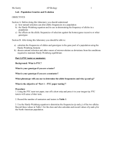 Lab - Population Genetics and Evolution