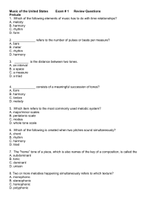 Music of the United States Exam # 1 Review Questions Prelude 1