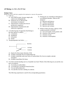 AP Biology A: Ch 1, 52, 53 Test