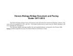 Honors Biology Bridge Document and Pacing Guide- 2011