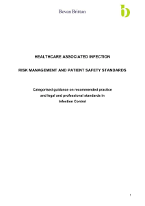 Healthcare Associated Infection risk management guidance