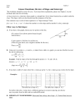 Linear Functions: Review of Slope and Intercept