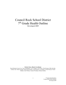 7th Grade Health Outline - Council Rock School District