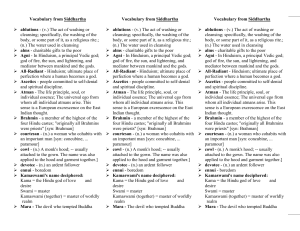 Vocabulary from Siddhartha