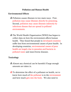 Pollution and Human Health Environmental Effects ∆ Pollution