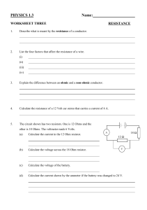 Physics 1.3 - Resistance