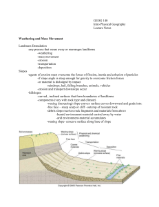 Weathering and Mass Movement