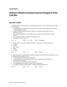 Chapter 2: America`s Global Involvement and the Emergence of the