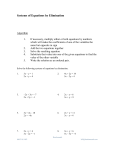 Systems of Equations by Elimination