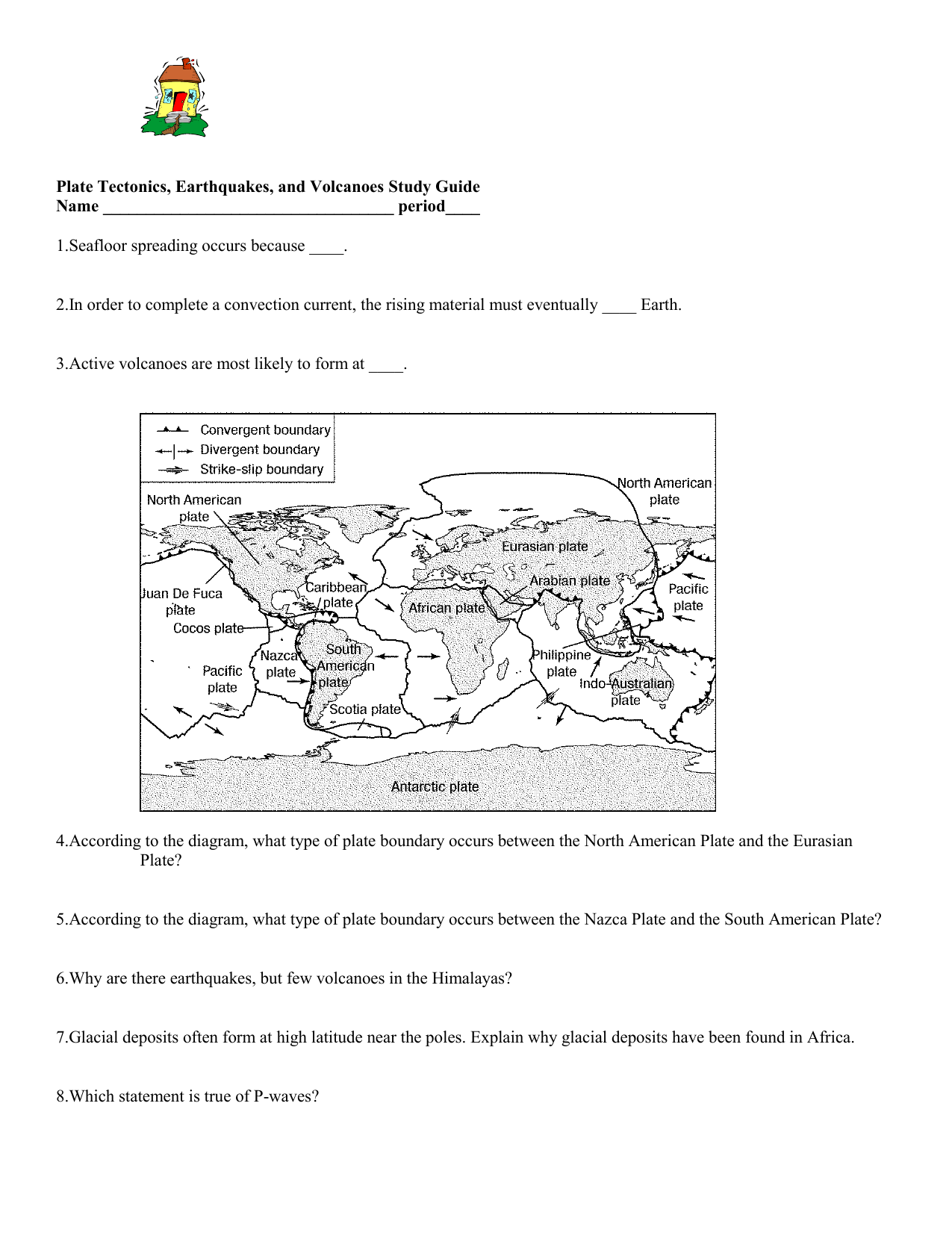 Plate Tectonics Earthquakes And Volcanoes Study Guide