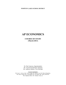 AP Economics - Pompton Lakes School