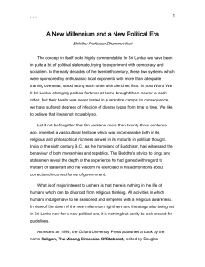 A New Millennium and a New Political Era