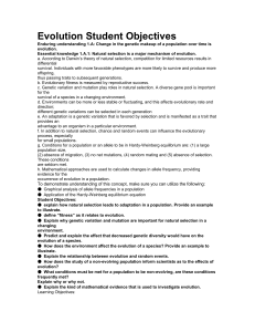 Evolution Student Objectives