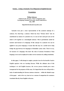 Syntax – Using a Syntactic Tree Diagram in English and Korean