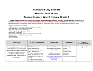 Huntsville City Schools Instructional Guide Course: Modern World