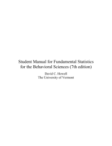 Solutions Manual for Fundamental Statistics for the Behavioral