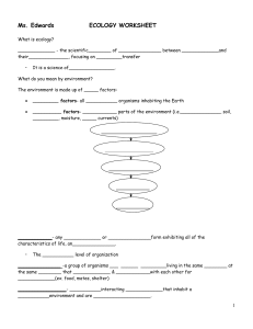 Unit 5 Ecology II Study Guide