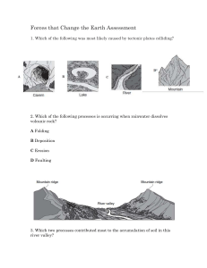 Which of the following was most likely caused by tectonic plates