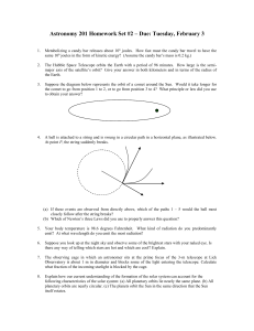 Astronomy 115 Homework Set #1 – Due: Thursday, Feb