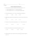 Name: Date: CC Algebra Review for Graphing Linear Equations