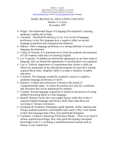 BASIC BILINGUAL EDUCATION CONCEPTS