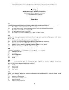 Chapter 1 – What is Microbiology and Why Does it Matter