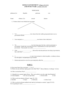 Roman quiz gov punic - Military Magnet Academy