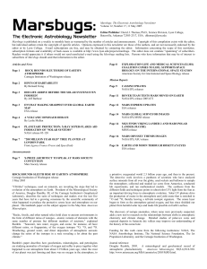 1 Marsbugs: The Electronic Astrobiology Newsletter, Volume 12