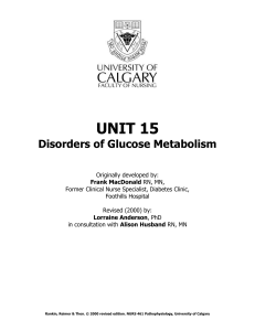 Pre-test for Glucose Metabolism